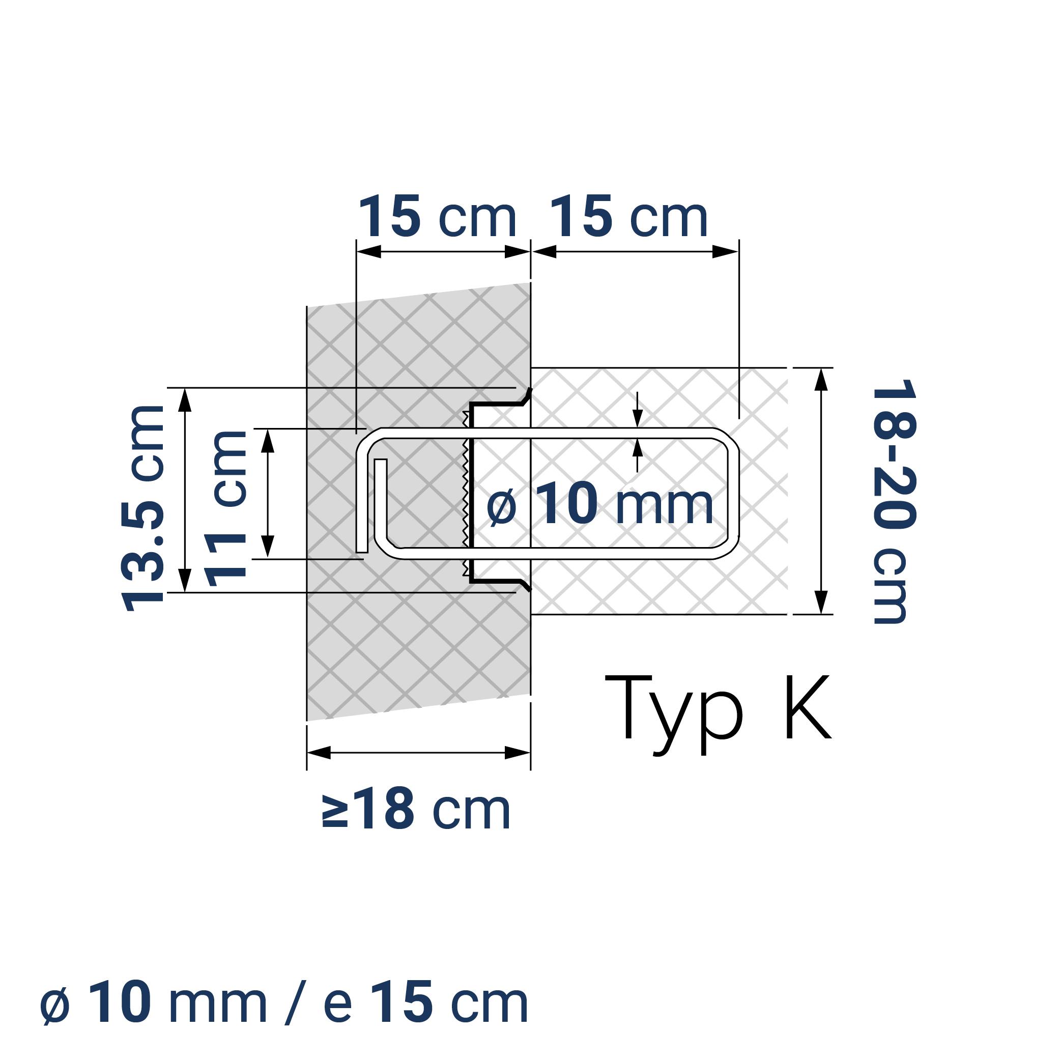 A431001200 7640324040394 BE-BOX® Bewehrungsbox Typ K11-10-15  h 15 lü 15 | Variante zu COMAX 120 | 125 cm | 5.24 kg/m